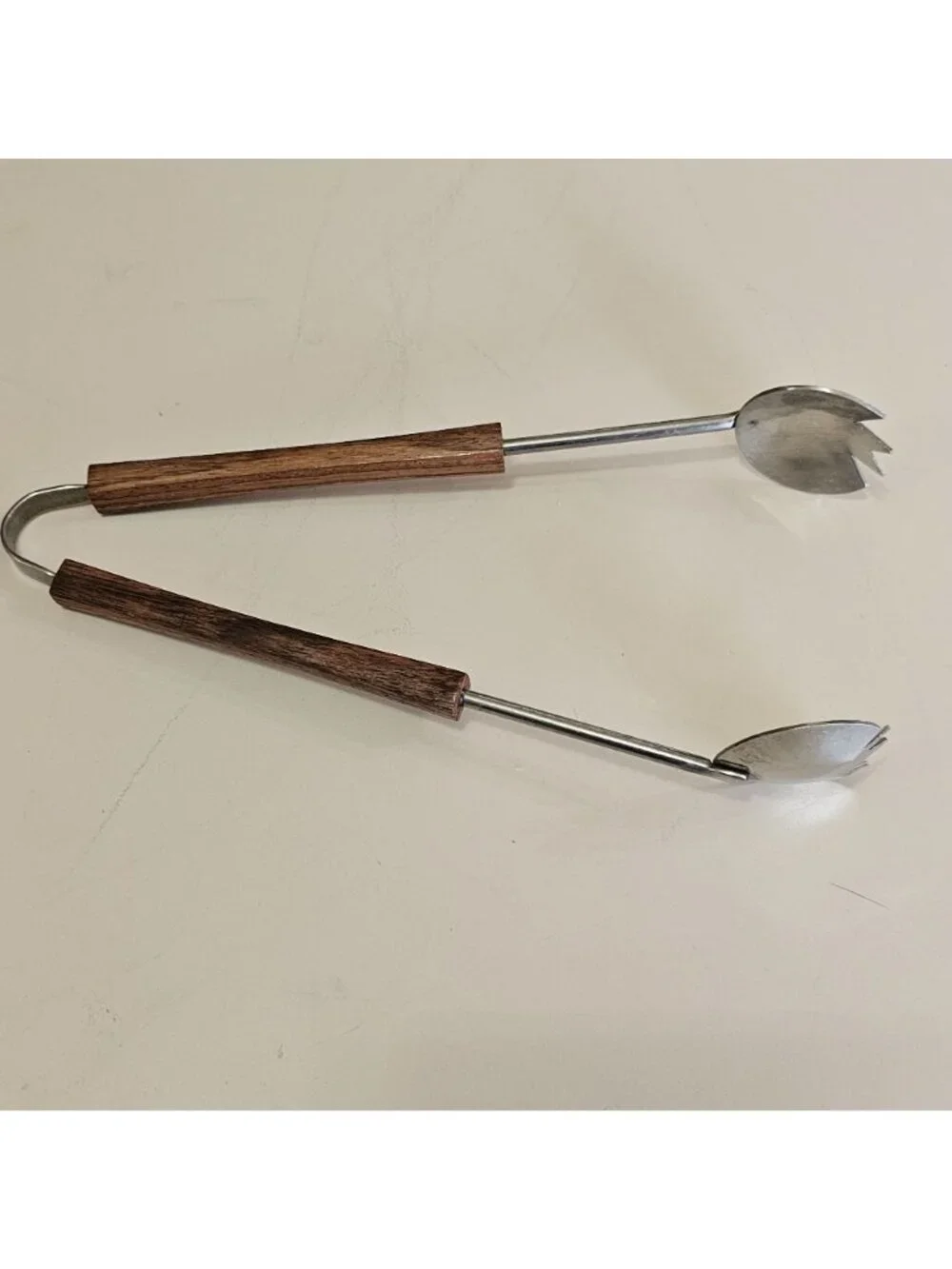 Teak Wood Stainless Steel Ice Tongs 8